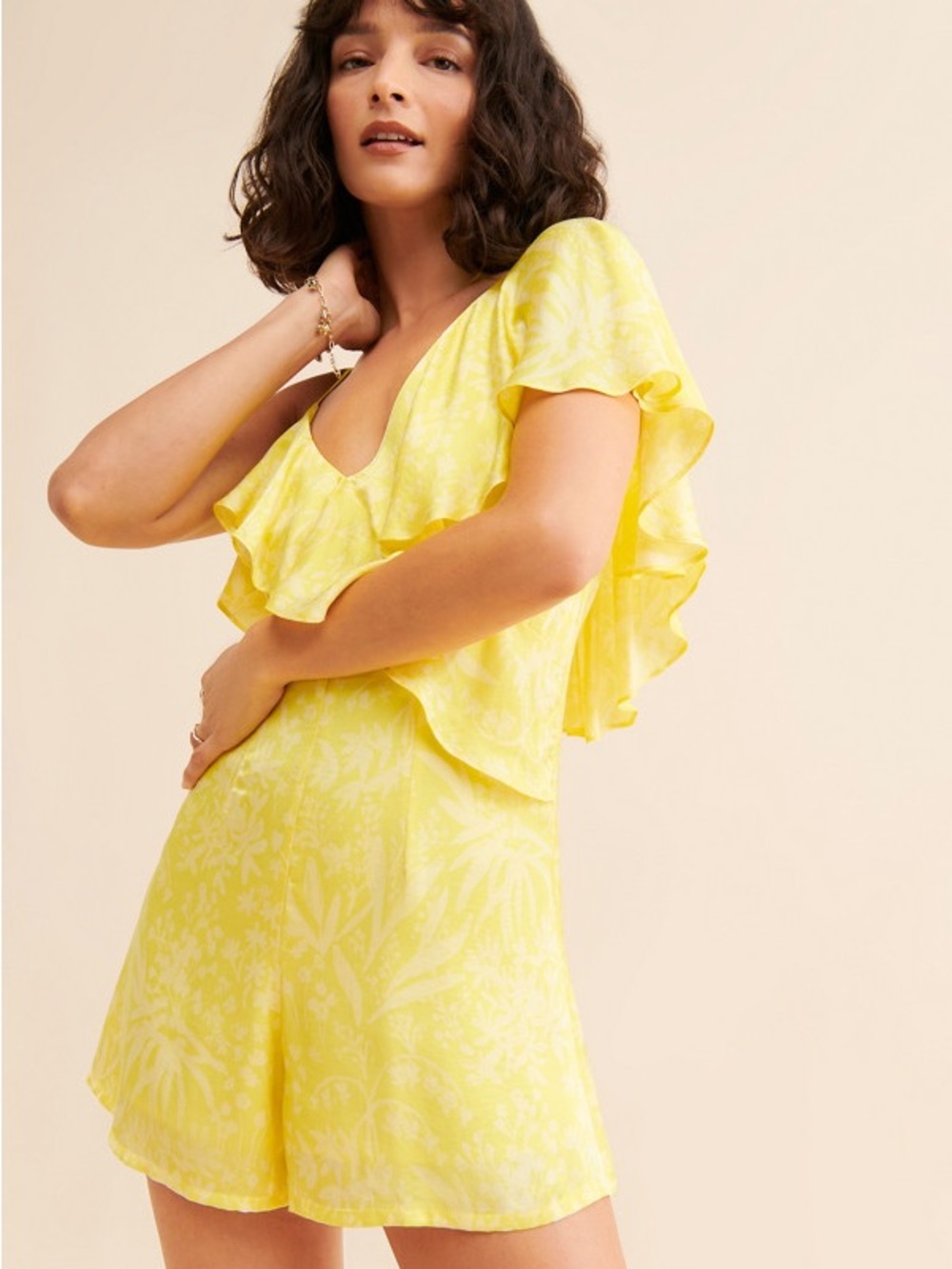 Anthropology Yellow Corey Lynn Romper